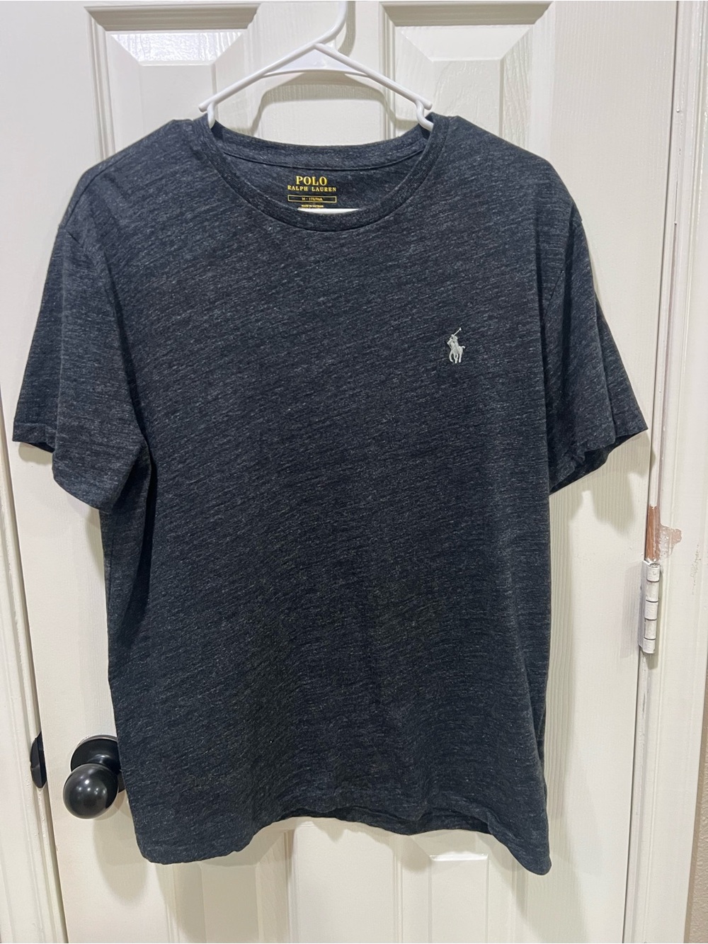 Polo Ralph Lauren Men's Black Heather Logo Crew Neck Short Sleeve T-Shirt M